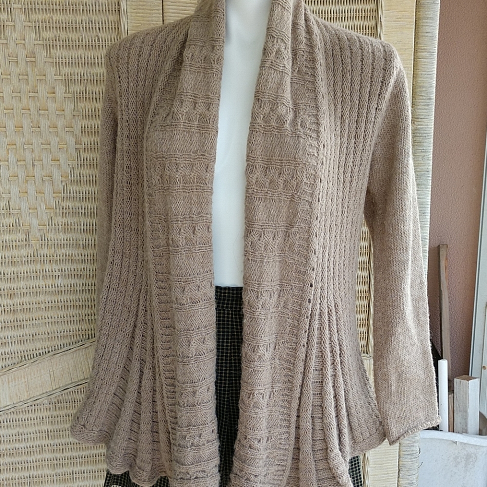 COMING ITALIAN ALPACA Peplum Cardigan EUC - Picture 4 of 7